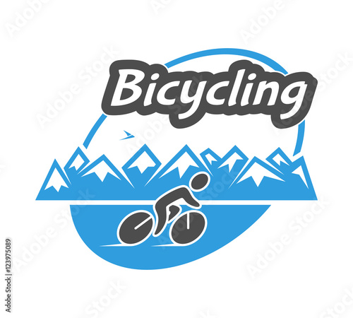 Retro vector logo for bicycling.