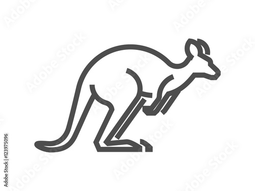 Black vector figure of kangaroo.