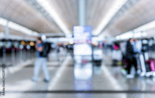 Abstract blur airport interior for backgounrd at Hong Kong
 photo