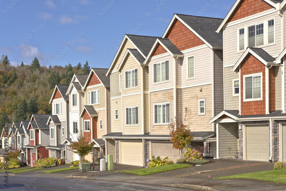 Family homes in a row Oregon. Family homes in a row Oregon.