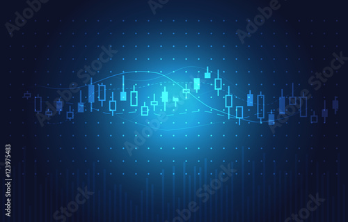 
Blue theme background concept about investment in stock. Vector stock charts and market analysis. Ideal for technology concept background.