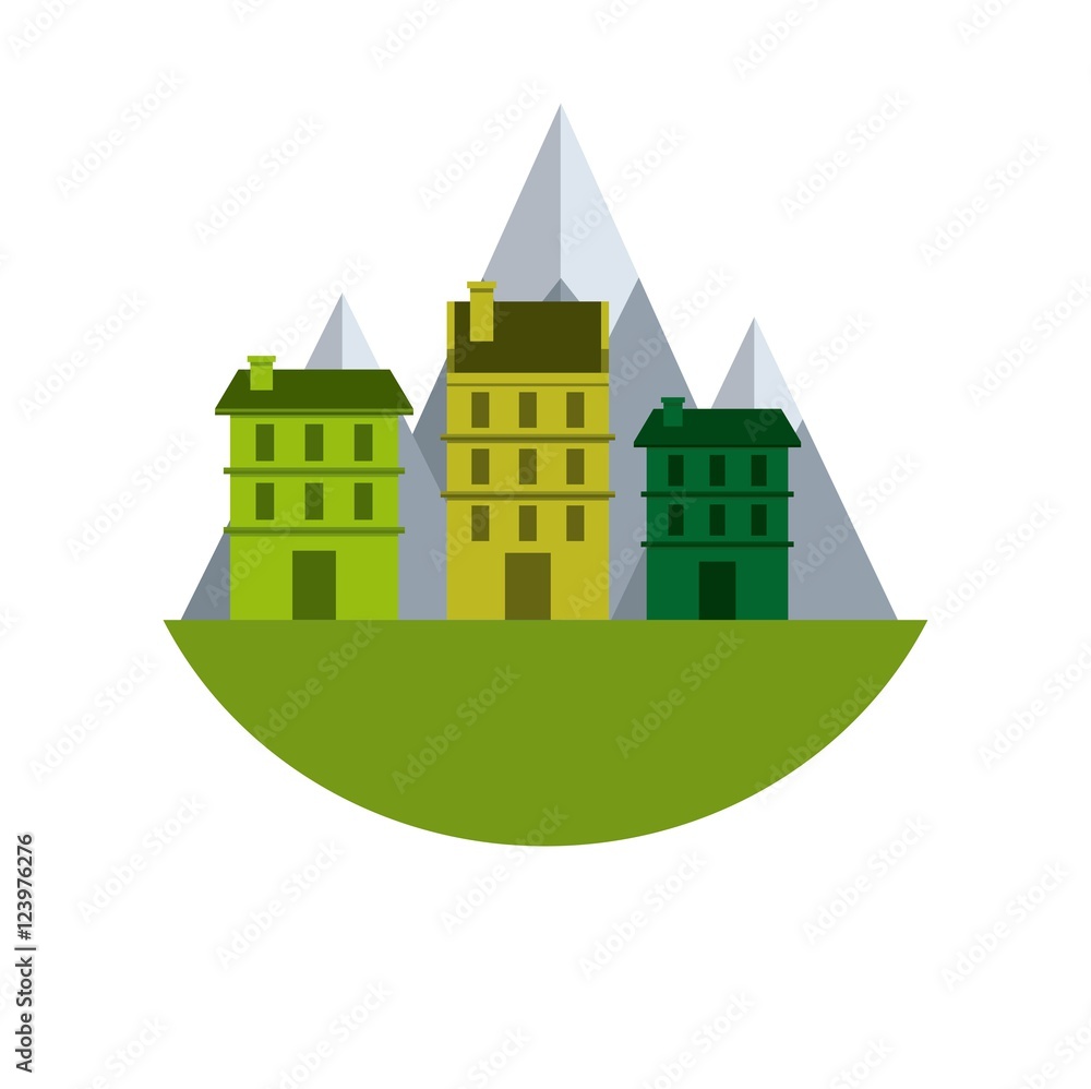 city green ecology cityscape vector illustration design