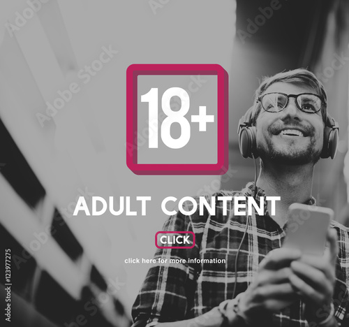 Obraz na plátně Eighteen Plus Adult Explicit Content Warning