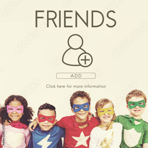 Add Friends Social Media Graphic Concept
