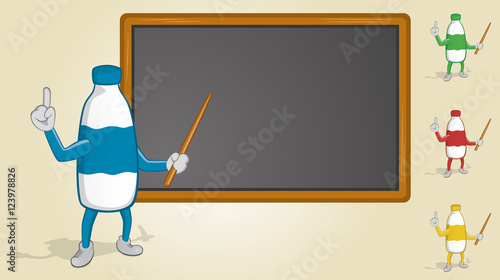 Milk Bottle Teaching With Blackboard