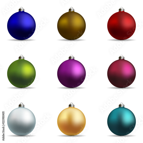 Set. Colorful christmas balls.