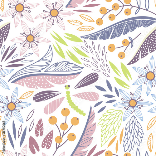 Vector floral seamless pattern