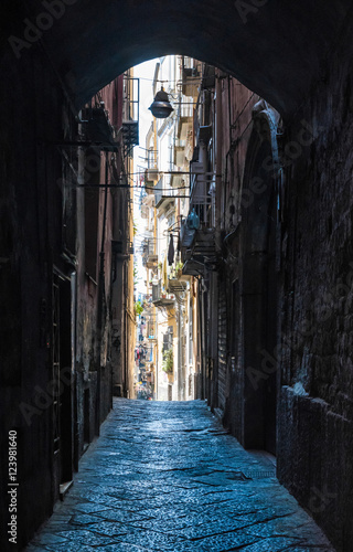 Naples (Campania, Italia) - Characteristic places of the biggest city of south Italy during the summer. Here the historic center named Spaccanapoli photo