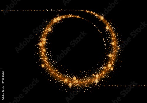 glittering stars and trail of sparkling particles