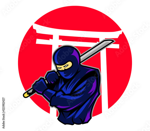 vector Illustration of Japanese ninja