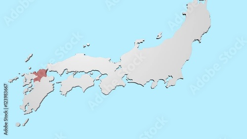 日本地図から福岡県にズームアップ