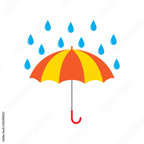 Umbrella and rain drops vector