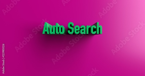 Auto Search - 3D rendered colorful headline illustration.  Can be used for an online banner ad or a print postcard.