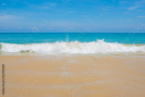 view from the beach to a tropical island