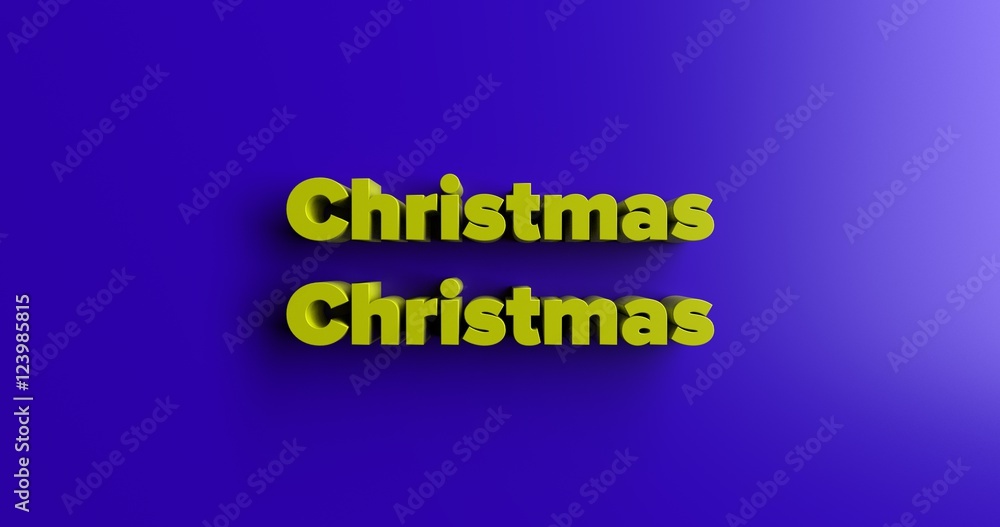 Christmas Christmas - 3D rendered colorful headline illustration.  Can be used for an online banner ad or a print postcard.