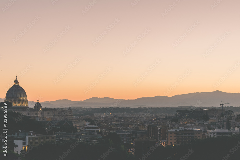 Rome and Vatican overview at sunrise