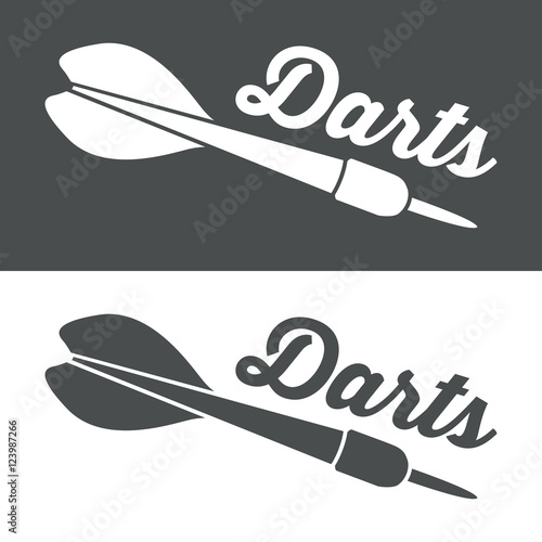 Icono plano Darts con dardo gris
