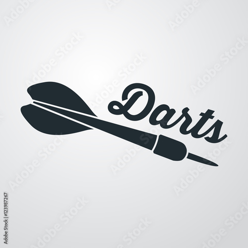 Icono plano Darts con dardo sobre fondo degradado