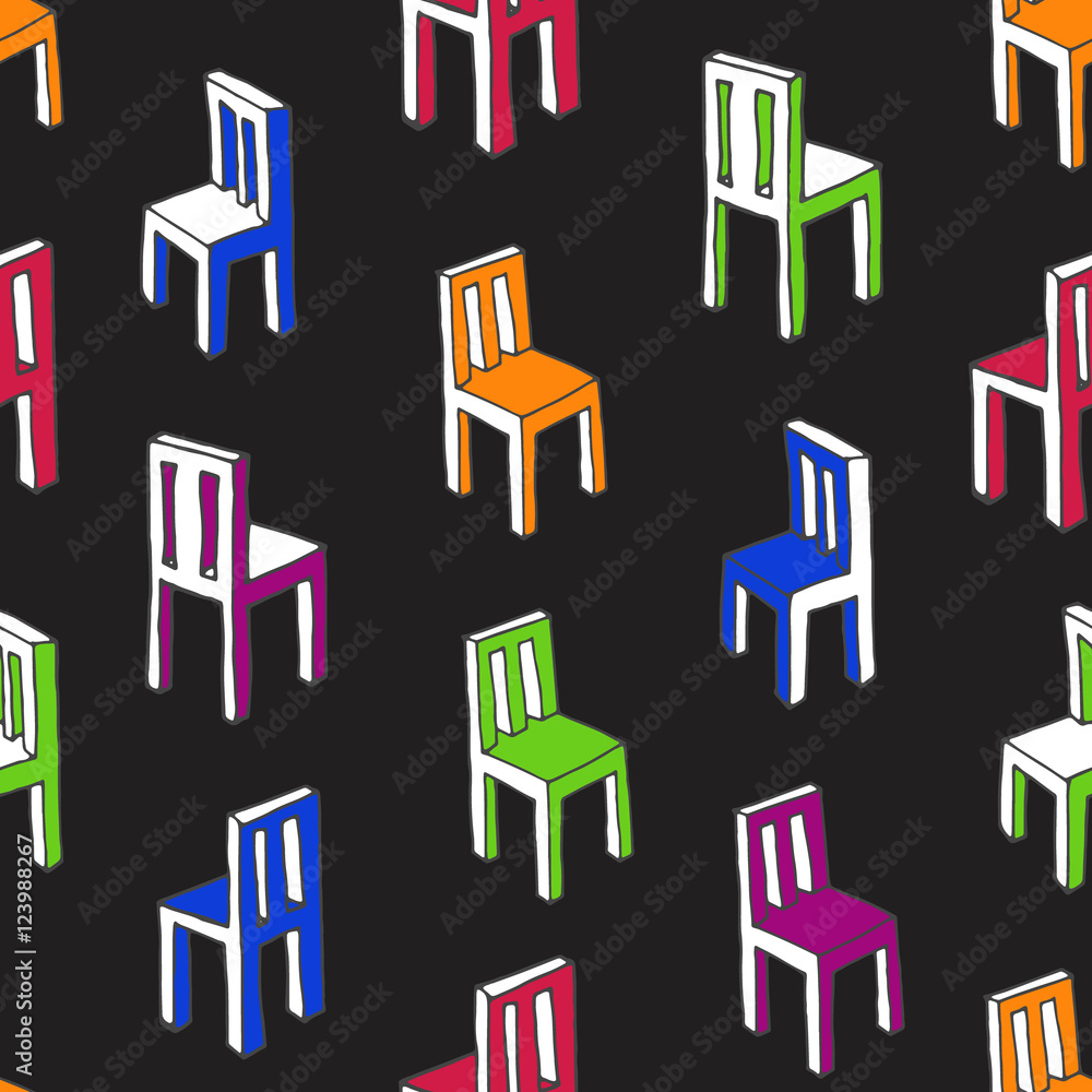 seamless vector pattern with chairs