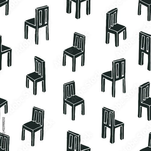 seamless vector pattern with chairs