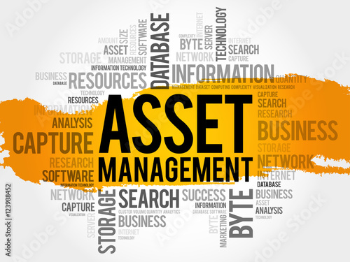 Asset Management word cloud collage, business concept background