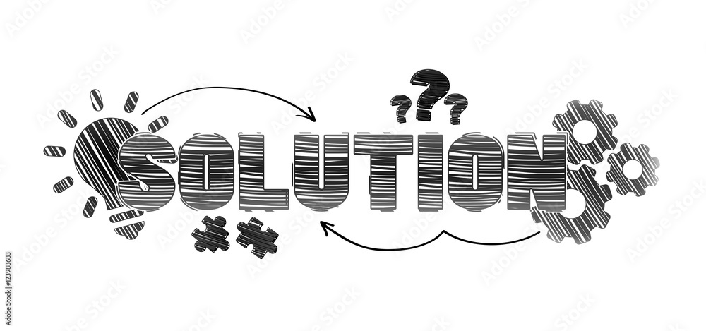 Obraz premium Hand-drawn solution text