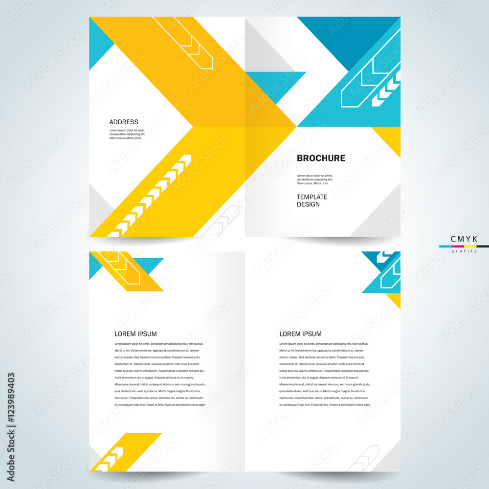Business brochure design template booklet abstract arrows