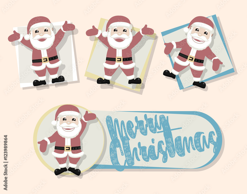 Cartoon Santa Claus Expressions Set Cartoon Santa Claus Expressions Set