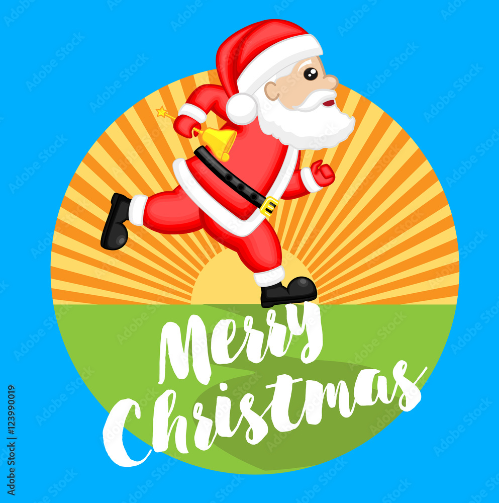 Running Santa Christmas Graphic Illustration Running Santa Christmas Graphic Illustration