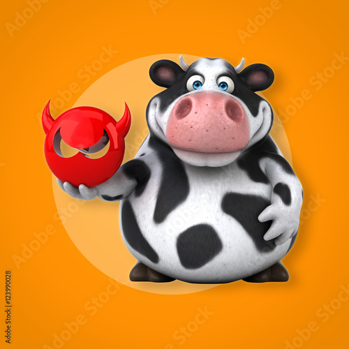 Fun cow - 3D Illustration