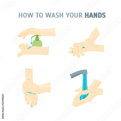 Hands Washing. Vector