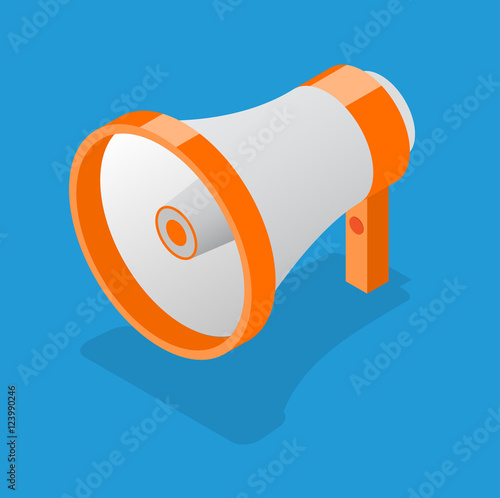 Megaphone Isometric View. Vector