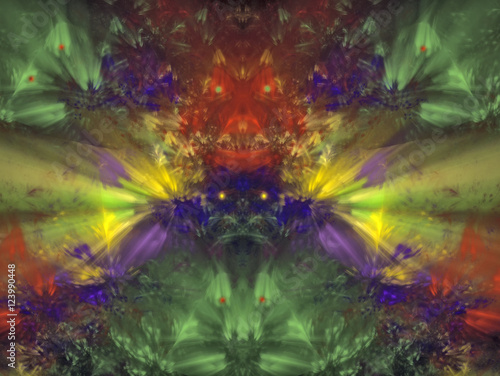 Fototapeta Naklejka Na Ścianę i Meble -  Abstract Magic energy multicolored fractal. 3D rendering.