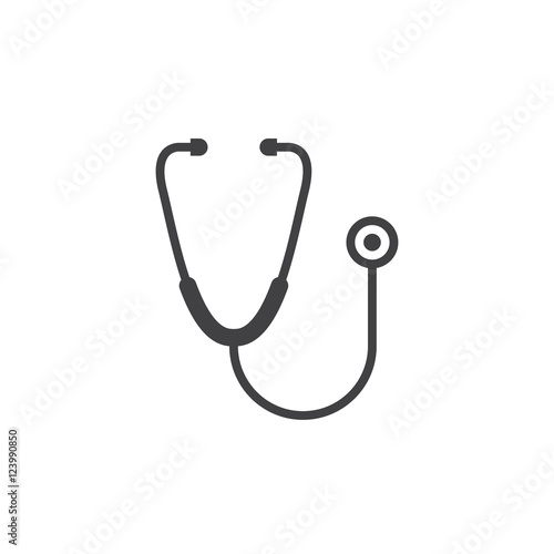 Stethoscope icon vector, phonendoscope solid logo illustration, pictogram isolated on white