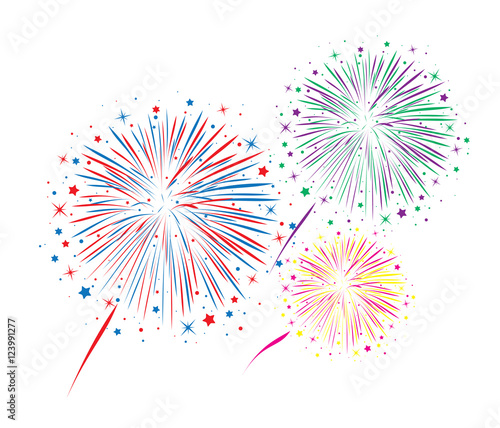 vector abstract anniversary bursting fireworks