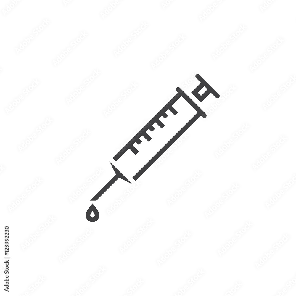 Vaccine symbol. Syringe line icon, outline vector logo illustration, linear pictogram isolated on white Vaccine symbol. Syringe line icon, outline vector logo illustration, linear pictogram isolated on white