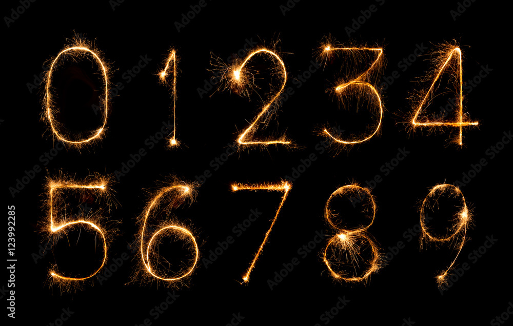 digit set of firework sparklers digit set of firework sparklers