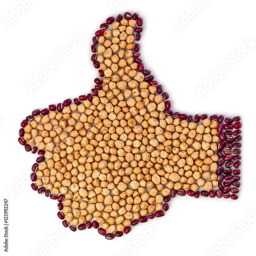 Like sign made of LEGUMES