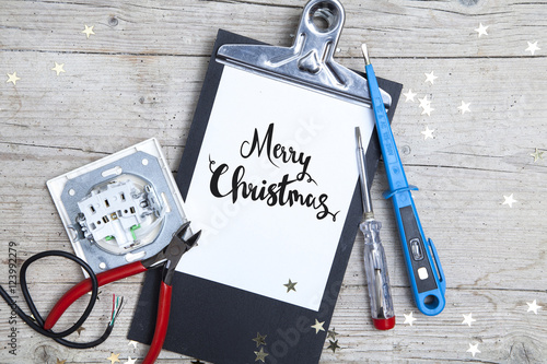Photography Creative Christmas Card for an electrican business