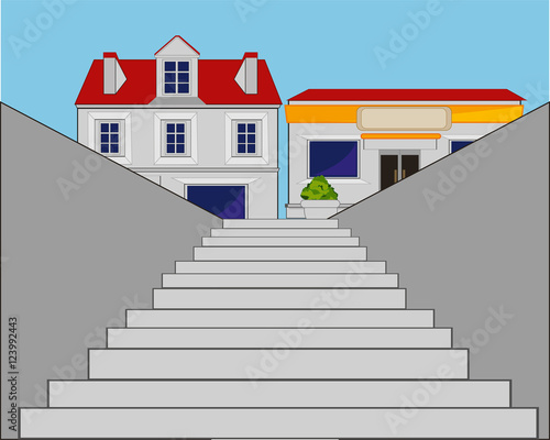 Stairway in city