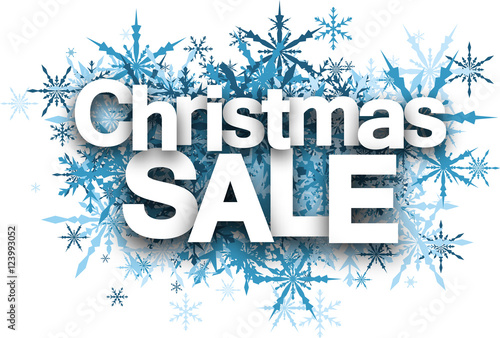 Christmas sale background with snowflakes.