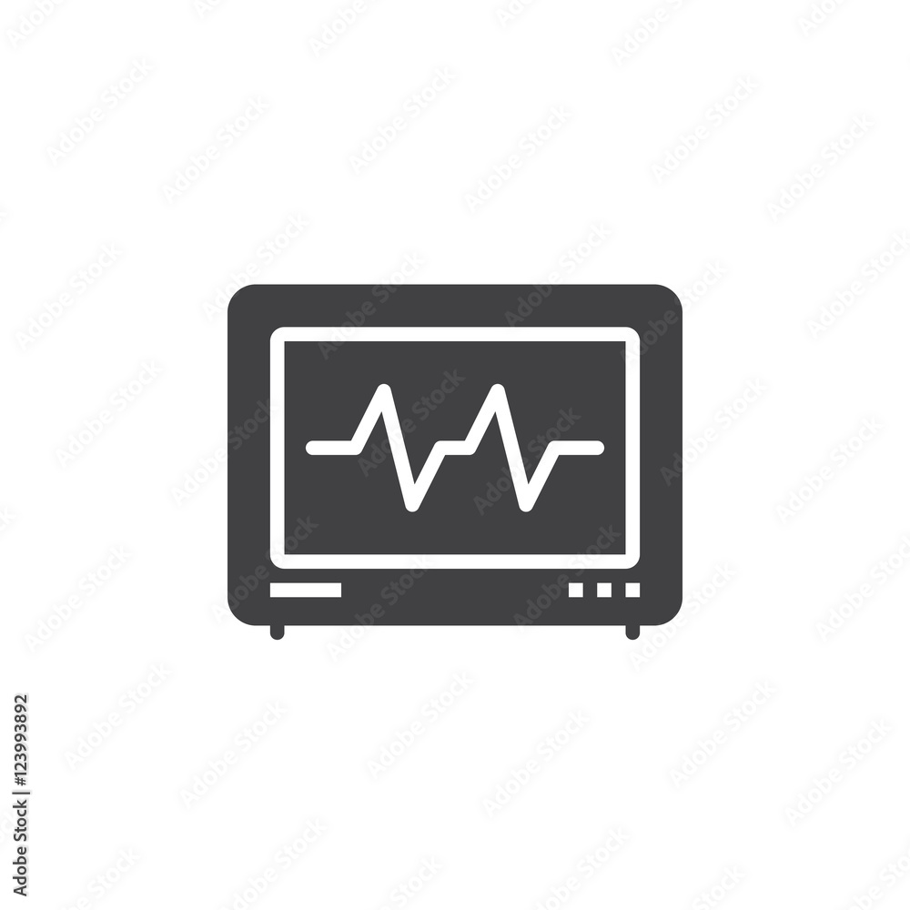 Electrocardiogram, ECG icon vector, solid logo illustration, pictogram isolated on white