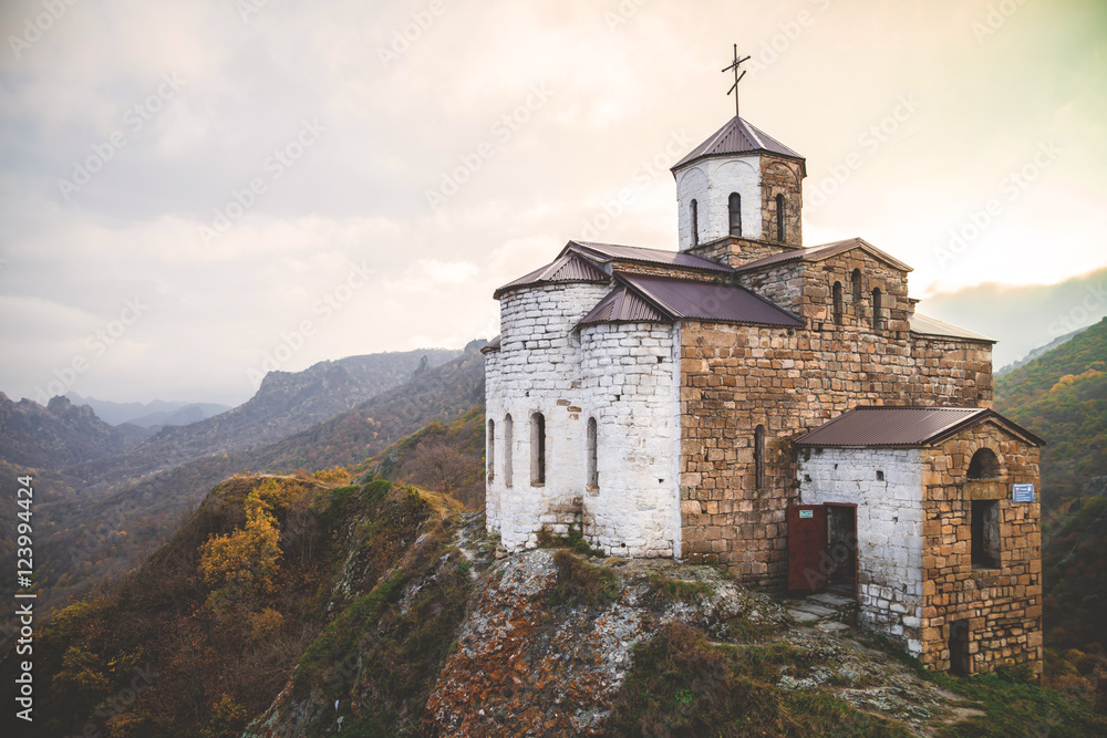 The antique church in the mountains