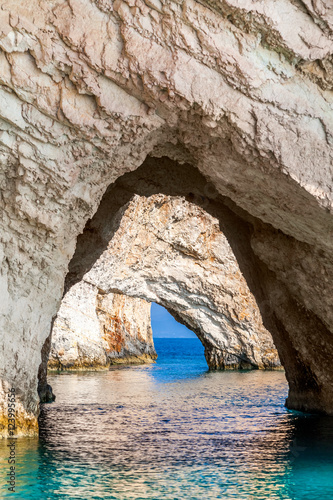 Sea caves on Zakynthos Island Greece