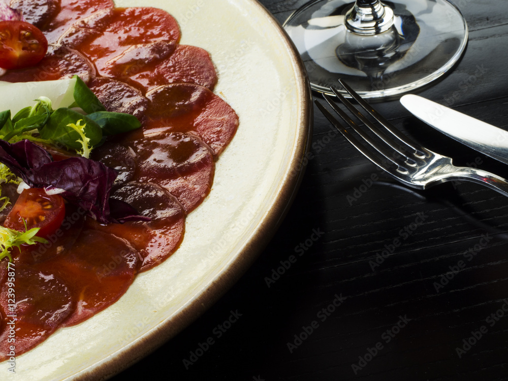 Meat Carpaccio with Salad Meat Carpaccio with Salad