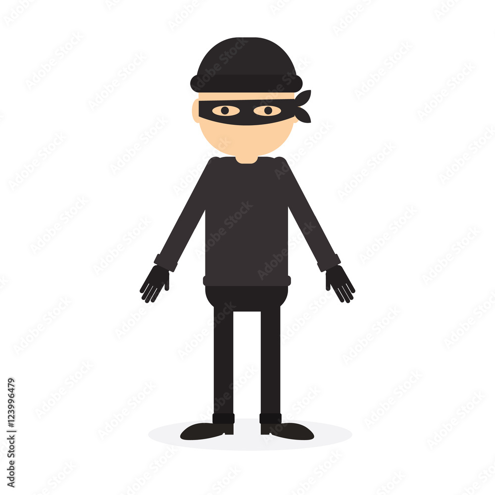 robbers clipart black and white