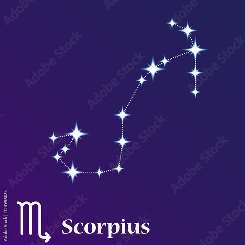 Scorpius zodiacal constellation vector illustration, horoscope symbol, sign of the zodiac