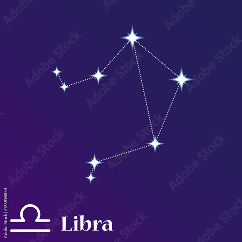 Libra zodiacal constellation vector illustration, horoscope symbol, sign of the zodiac