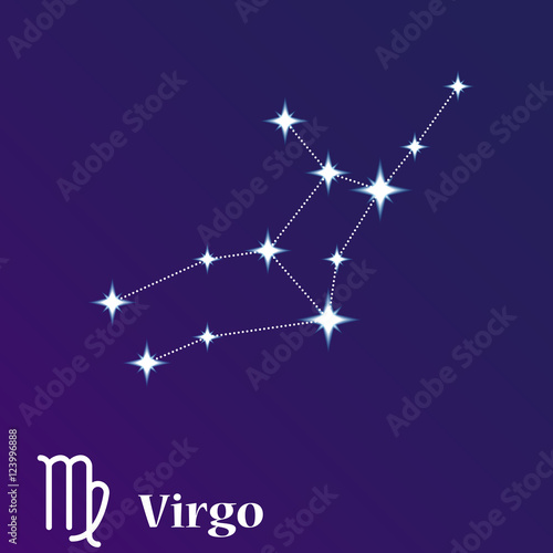 Virgo zodiacal constellation vector illustration, horoscope symbol, sign of the zodiac