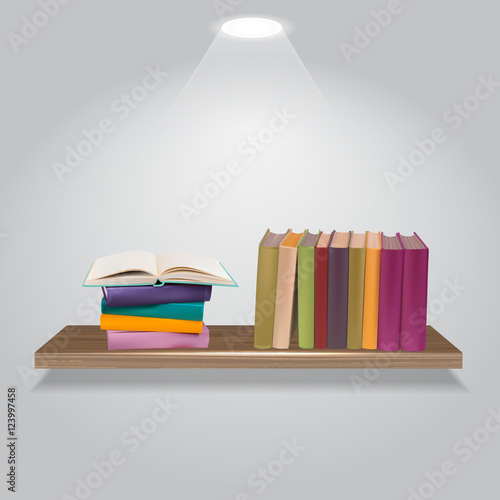 Vector illustration of bookshelves